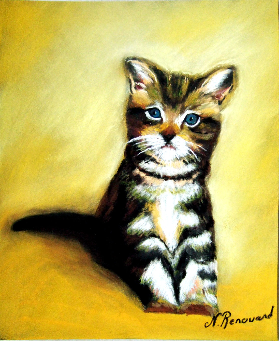 Chaton aux pastels